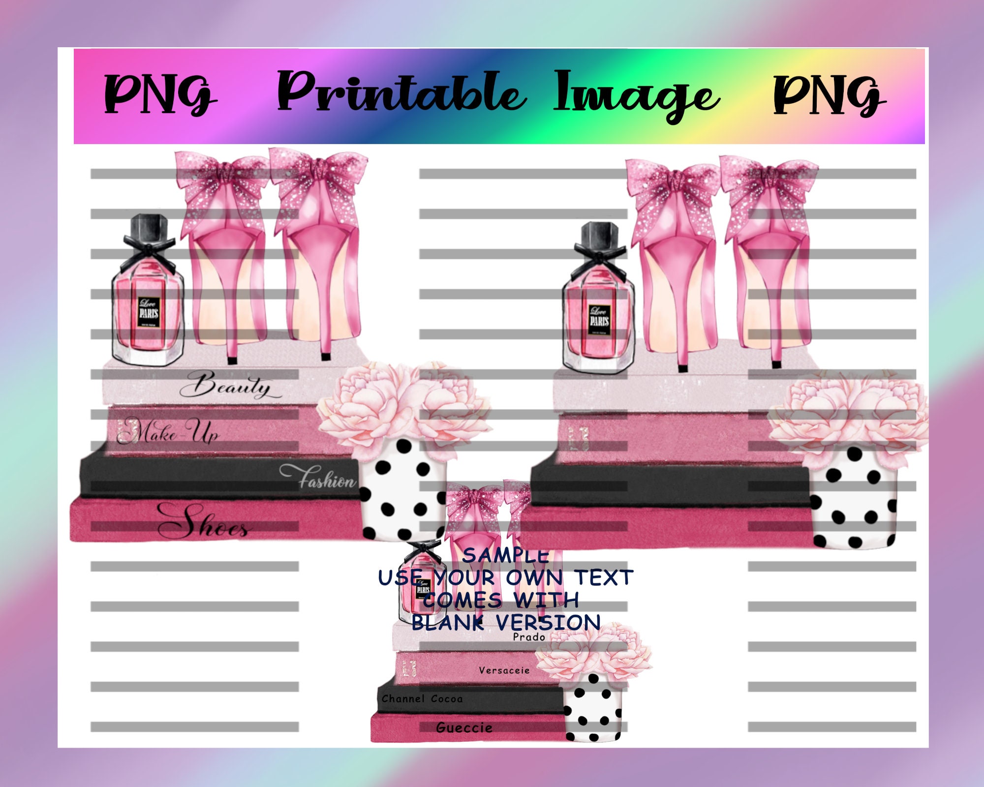 Gucci Dior Chanel Louis Vuitton Colorful SVG PNG EPS DXF PDF, Cricut File