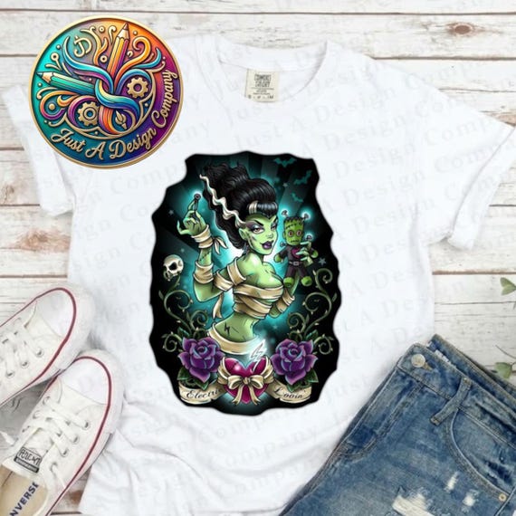 Electric Bride of Frankenstein Decal, Horror Halloween Sticker (Digital File)