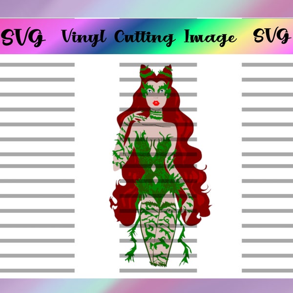 Poison Ivy Digital Cut File SVG, Layered Cut File, Villains, Waterslide, Printable, Sublimation