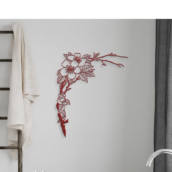 Cherry Blossom Metal Wall Decor Etsy
