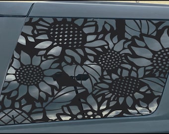 Sunflower Car Window Decal: Trim-to-Fit Vinyl Sticker