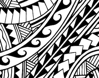 Polynesian Tribal Laptop Computer Decal: Trim-to-Fit Vinyl Sticker