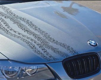 Polynesian Lei straight Car Window Decal: Trim-to-Fit Vinyl Sticker