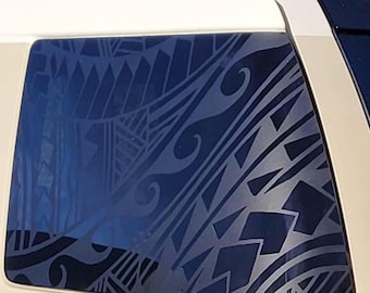 Polynesian Tribal Vehicle Window Decal: Trim-to-Fit SUV/Jeep Sticker