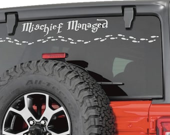 Mischief Managed Marauders Map Jeep Window Decal – Trim-to-Fit Vinyl Sticker