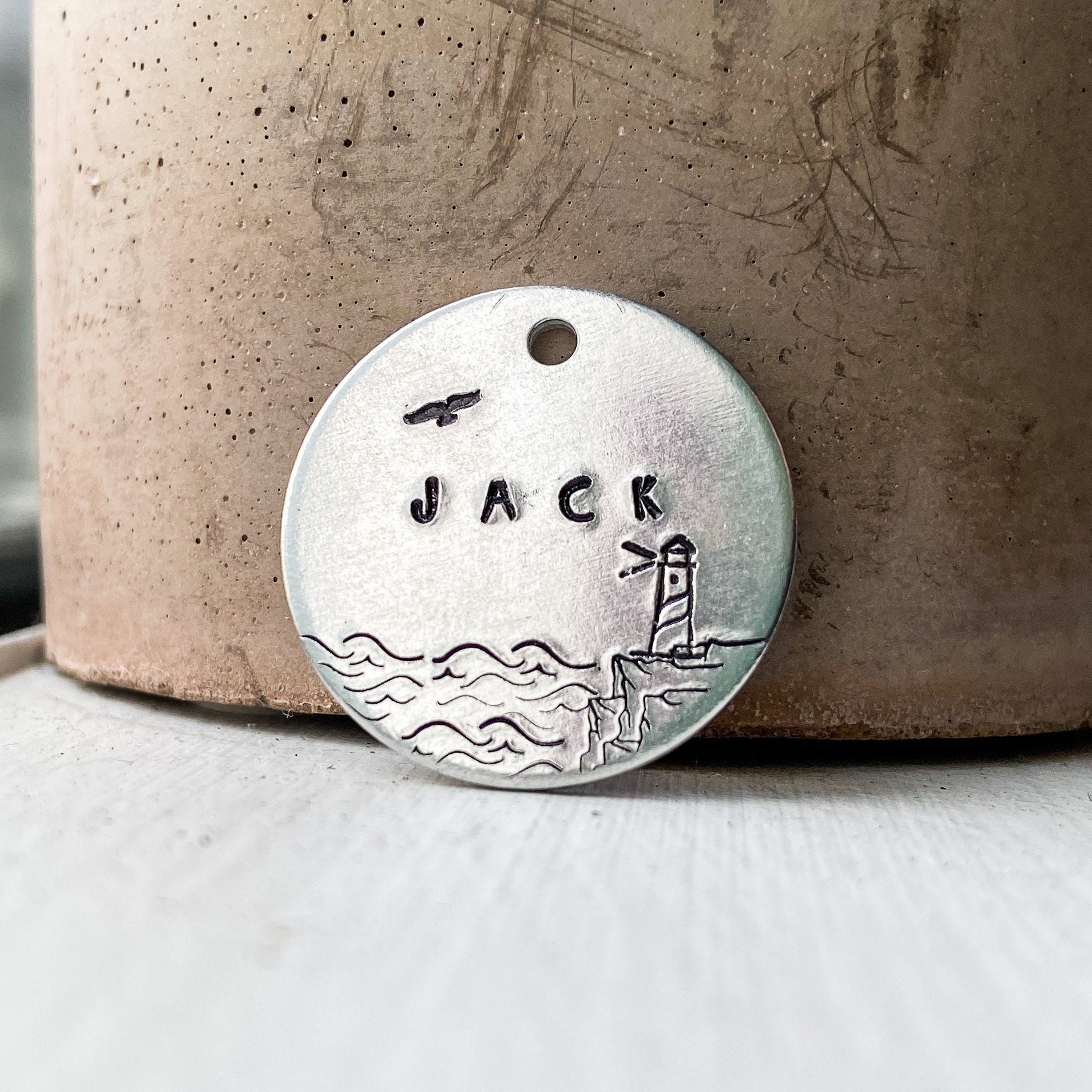 Lighthouse Dog Tag / Pet Name Tag / Dog ID Tag / Cat ID Tag / - Etsy