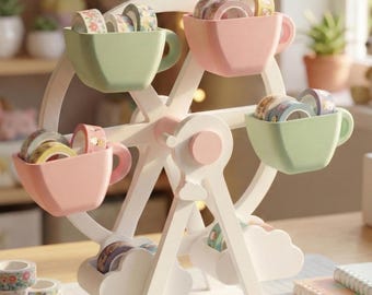 Pastel Ferris Wheel Desk Organizer | Smart Locking, Kawaii Decor