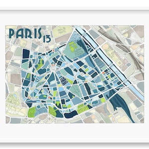 Poster City - Karte von PARIS, 13. Bezirk