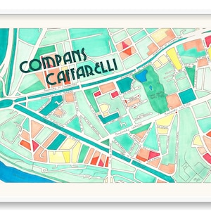 Poster City Map of COMPANS CAFFARELLI district, TOULOUSE Giclee Print