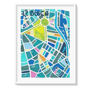 Poster City Map of Le BUSCA district, TOULOUSE Giclee Print