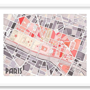 Poster City Map of PARIS 1rst district Wall Art