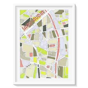 Poster City Map of SAINT-AUBIN district, TOULOUSE Giclee Print