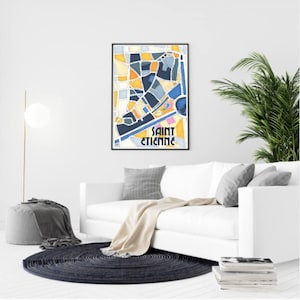 Poster City Map of SAINT-ETIENNE district, TOULOUSE Giclee Print