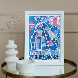 Poster City Map of SAINT-MICHEL district, TOULOUSE Giclee Print