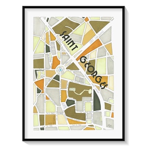 Poster City Map of SAINT-GEORGES district, TOULOUSE Giclee Print