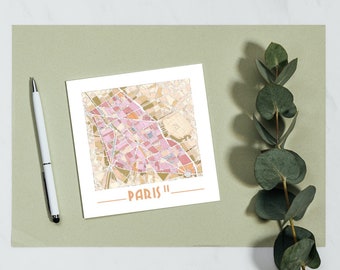 Postcards - PARIS Collection - Maps of the Districts - EmYLo Illustrations