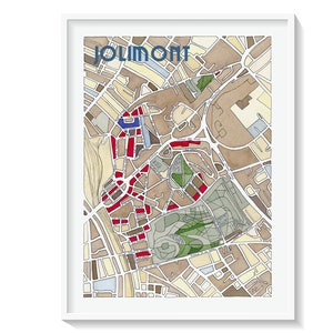 Poster City Map of JOLIMONT district, TOULOUSE Giclee Print