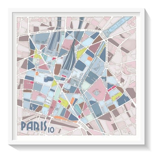 Posterstadt - Karte von PARIS, 10. Bezirk