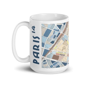 Mug illustration Plan de PARIS 14ème arrondissement