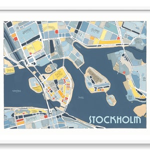 Poster City Map of STOCKHOLM Giclee Print