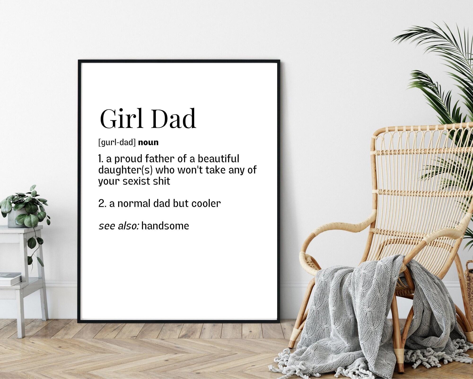 Girl Dad Definition DIGITAL DOWNLOAD Prints Decor Poster Digital  Files