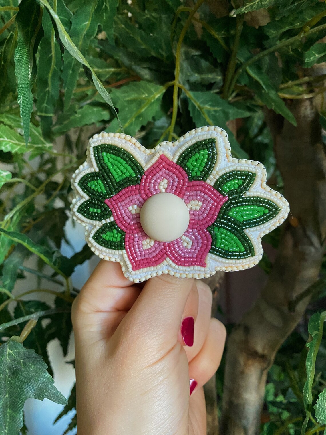 Beaded Flower Hair Clip Etsy Canada