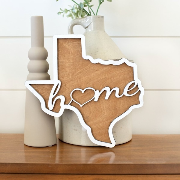 Home State Sign | Personalized Farmhouse Sign | State Rustic Wall Decor | State Custom Wood Sign | Wood Signs for Home | State Wooden Signs