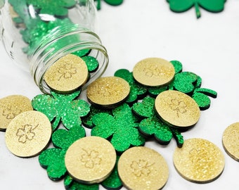 St. Patrick's Day Shamrock & Coin Vase Filler - Lucky Charms Decor for Festive Home Accent