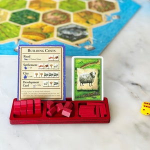 Set of 4 or 6 Customized Settlers of Catan Game Piece & Card Holder