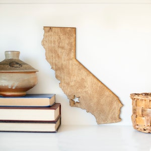 Your City, Your Map: Customized Hardwood State Map with Heart or Star Over Your City. Personalized State