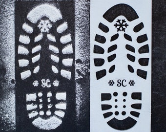 Santa Footprint | Boot Stencil | Santa Boot Print | Christmas Stencil | Santa Claus Evidence Stencil | Goes Great w/ Elf on the shelf kit