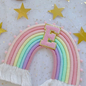 Pastel Rainbow Macrame, Large Wall Hanging Boho Room Decor | pompom | Nursery | Playroom | 1st Birthday | Baby Shower gift