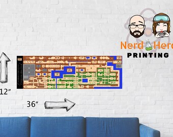 Legend Of Zelda Overworld Map Quest 2 Todos Los Etsy Espana