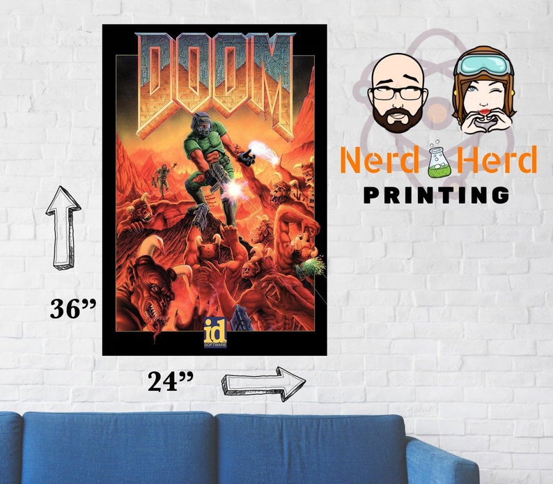 DOOM Classic PC Game Box Cover Art Poster or Etsy Canada