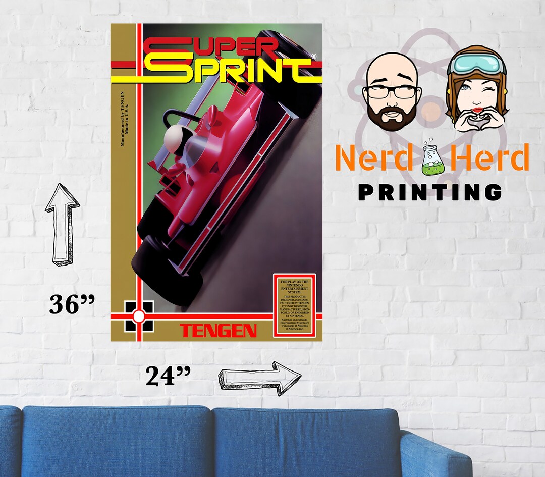 Super Sprint NES Game Box Cover Art Poster or Magnet several - Etsy