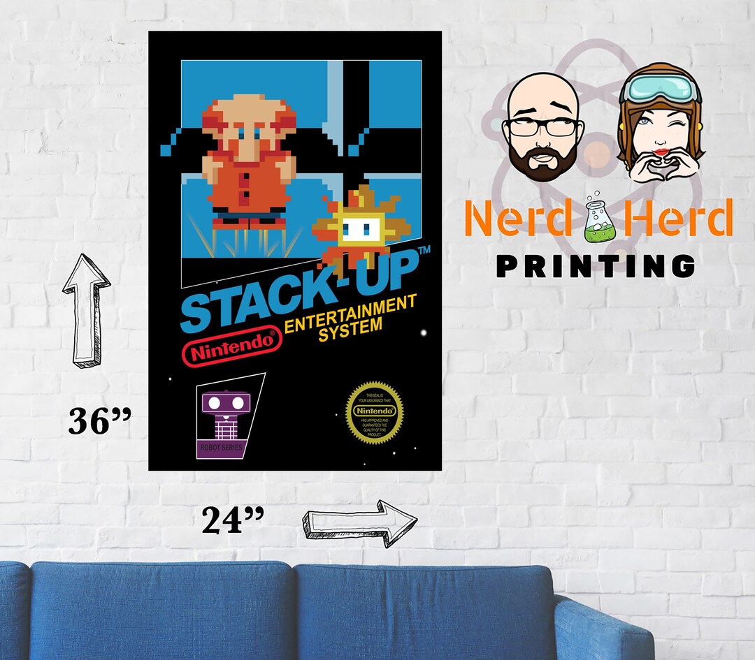 Stackup NES Game Black Box Cover Art Poster or Etsy