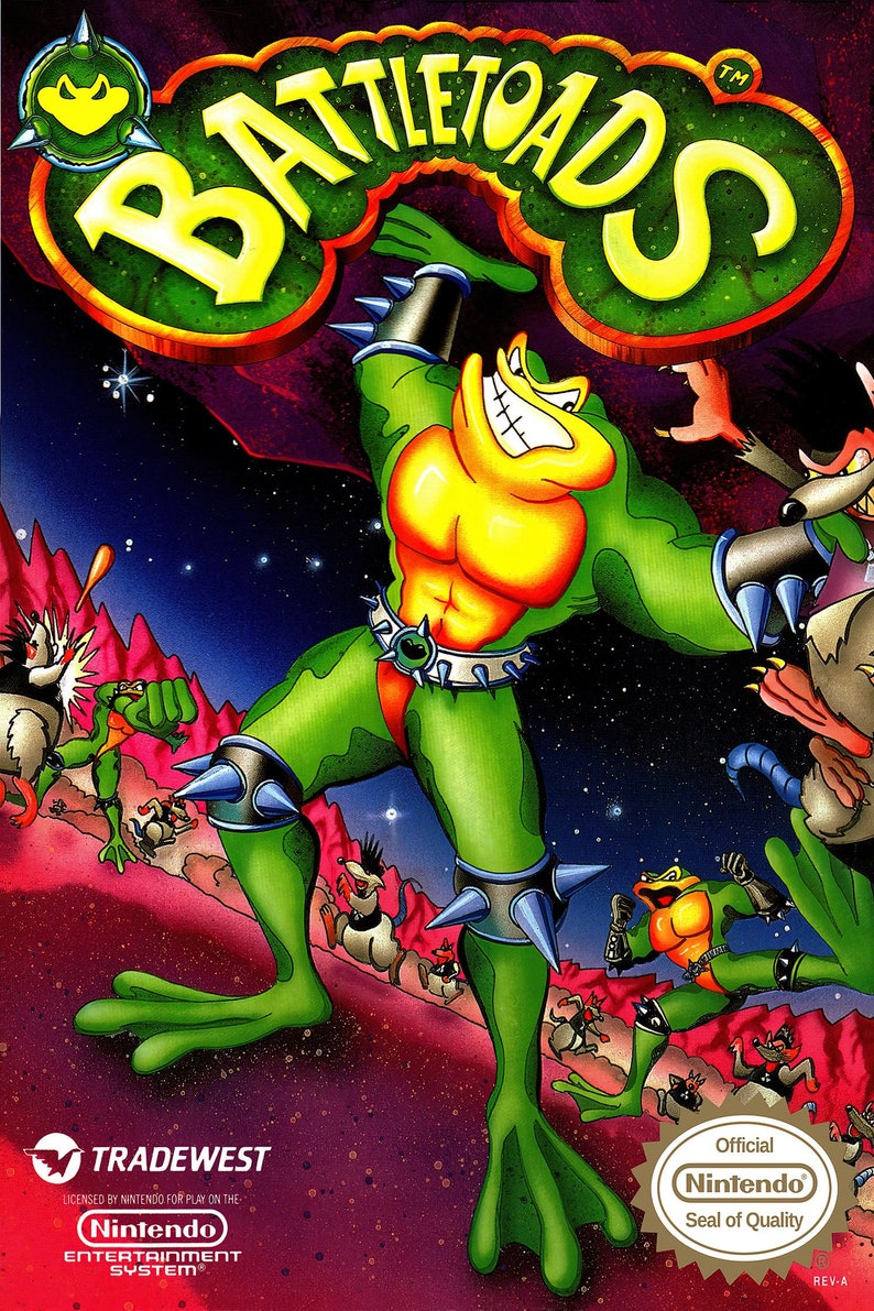 Battletoads NES Game Box Cover Art Poster or Etsy