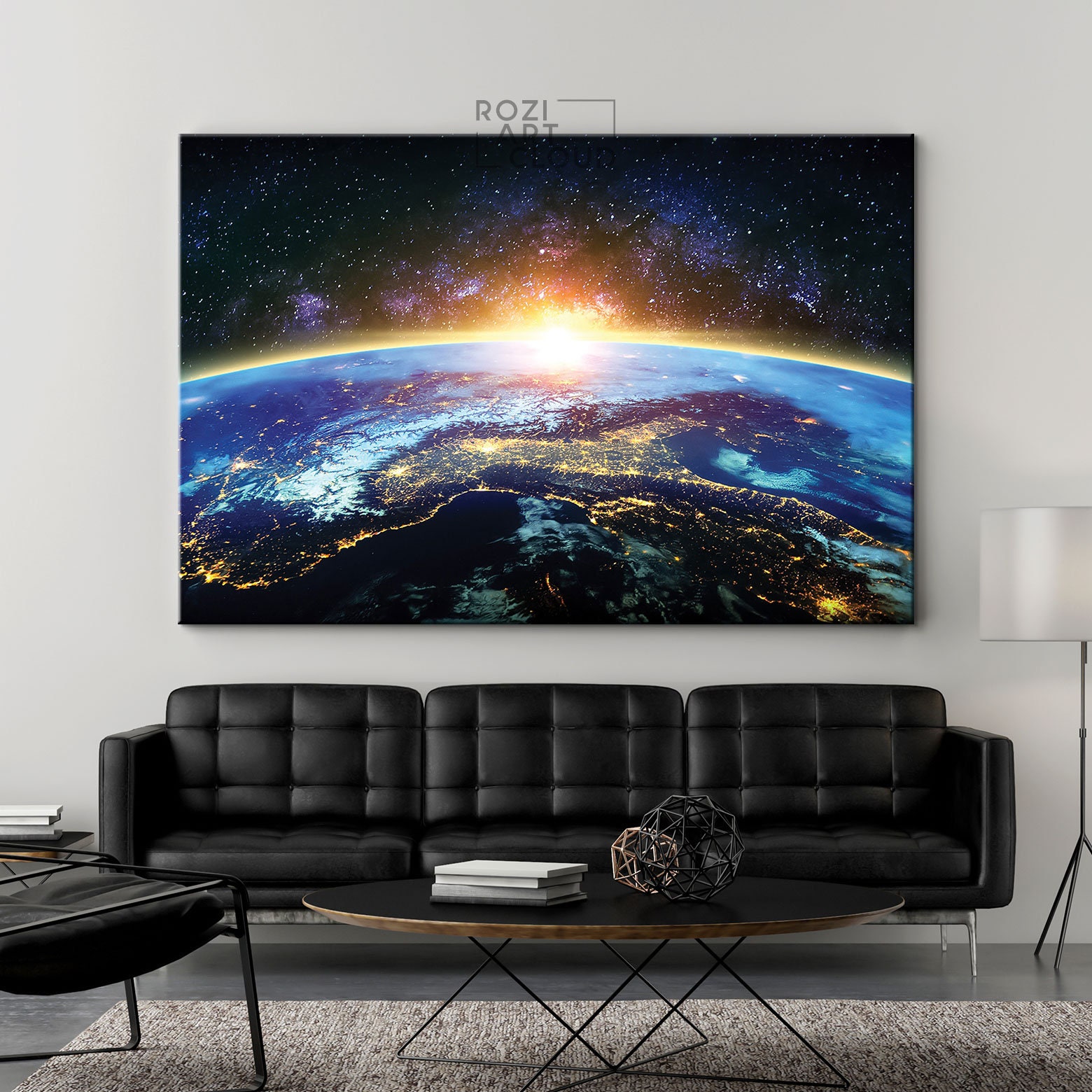 EARTH CANVAS Space Art Night Print Earth Wall Art Etsy Canada