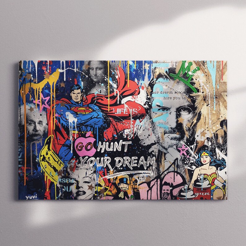 GRAFFITI WALL ART Mixed Media Art Street Pop Art Canvas Etsy UK
