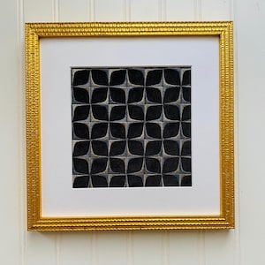 Navy Blue Fabric Wall Art, Textured Wall Hanging, Textile Wall Art