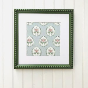 Floral Fabric Wall Art: Beaded Frame Textile Hanging