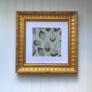 Velvet Feather Fabric Wall Art: Ornate Gold Hardwood Frame