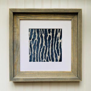 Coastal Velvet Textile Wall Art: Distressed Wood Frame