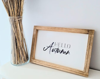 Hello Autumn Wood Sign – Rustic Farmhouse Fall Decor