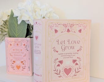 Pink Book Shaped Storage Box – Gold Accent Hidden Organizer