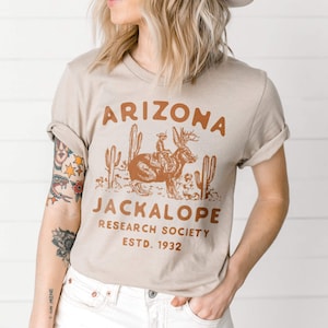 Arizona Jackalope Research Society Tee - LucyJaynes - Western Desert Southwest Rodeo Cowboy Hiking Gift