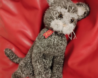 Pluszowy kotek wykonany na szydełku, realistyczny amigurumi, 18"