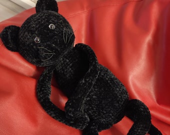 Nigel the Black Cat Plushie Toy Black Cat Stuffed Animal 