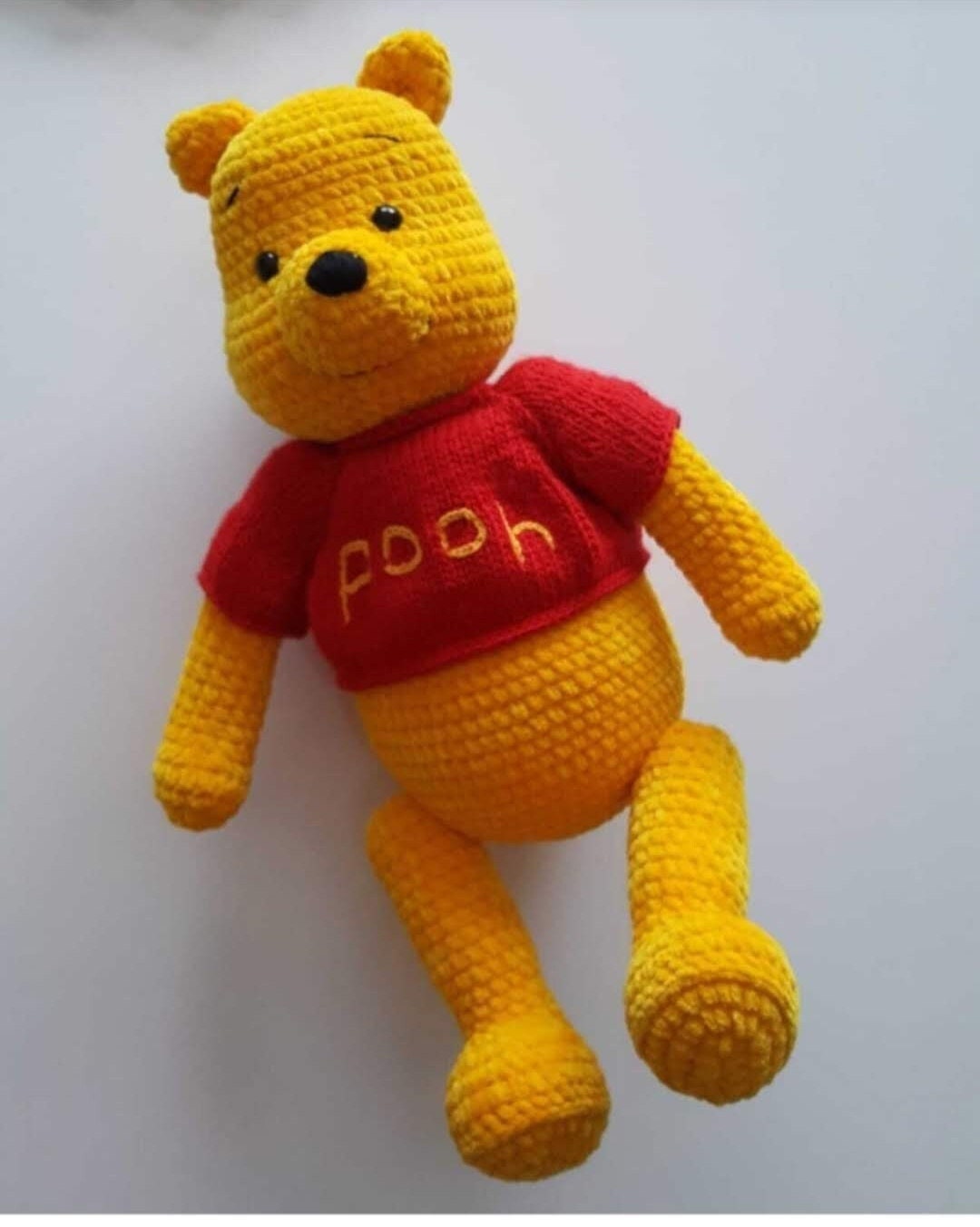 Crochet Pooh Teddy Bear Amigurumi Big Yellow Stuffed Bear Etsy