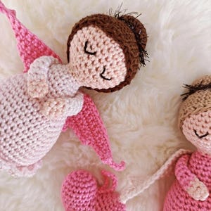 Crochet Angel Doll with Heart – Handmade Amigurumi Plush for Baby Girl Gift, Nursery Decor, Christening or Memorial Gift